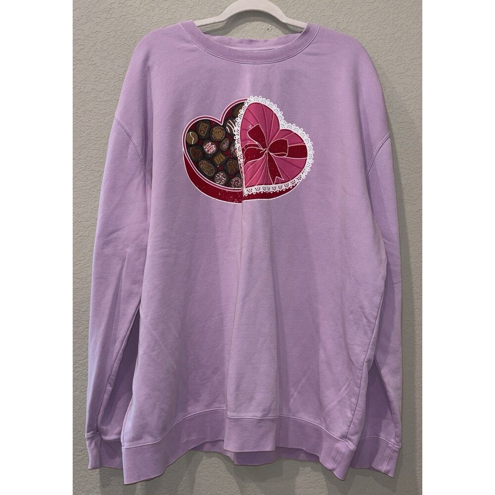 Lavender Pullover Sweater Box Chocolate Living Fully Mallory Ervin Women’s XXL